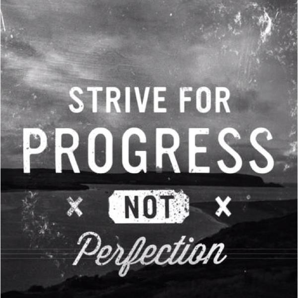 nothing is going to be perfect so strive for progress not perfection